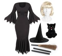 COSTUME HALLOWEEN STREGA ADOLESCENTE ANNI 90 SABRINA ADULTO VESTITO...