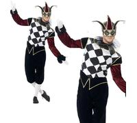 Costume Harlequin Veneziano Gotico Da Jester Per Halloween Uomo