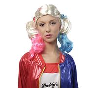 Costume Harley Bambina Donna Parrucca Quinn Ragazza Donna per Costume Halloween Taglia Unica