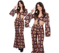 Costume Hippie Anni '60 Per Donne Vintage In Crochet Outfit Elegante