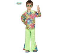 Costume Hippie Bambino 5/6 anni travestimento figli dei fiori anni 60 70 Guirca