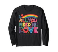 Costume hippie con scritta "Peace Sign" e "Love" anni '60 e '70, per Maglia a Manica