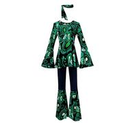 Costume hippie da donna, anni '60 anni '70, Abba Flower Power, top con maniche svasate, fascia per capelli hippie, carnevale da donna (20,XL)