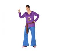 Costume hippie figlio dei fiori uomo travestimento carnevale taglia M/L