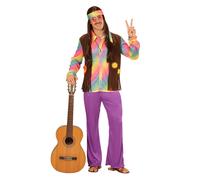 W WIDMANN MILANO Party Fashion - Costume da hippie uomo, set, flower power, carnevale