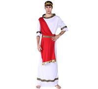 Costume Imperatore Romano, Romano, Cesare, Costumi di Carnevale, Set Costume da Dio Greco Antico,Uomini adulti Abiti da veste arabi mediorientali Adatto