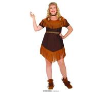 FIESTAS GUIRCA Costume Ispirato ai Nativi Americani Donna - Principessa Guerriera Vestito Corto - Costumi Donna Taglia XL 50-52
