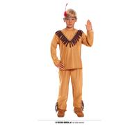 COSTUME INDIANO CARNEVALE INDIA VESTITO GUIRCA BAMBINO PENNA BIANCA INDIANO BIMB