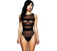 Costume Intero da Bagno per Donna - Spiaggia - Ragazze - Estate - con Parti in trasparenza - Colore Nero - Sexy Moda Mare Piscina - Primavera - Taglia S - Ottima qualita