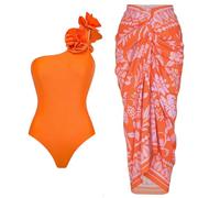 Costume intero da donna, costume intero sexy con stampa, costume da bagno lungo, set bikini boho, costume da bagno per vacanze in spiaggia, costume da bagno con gonna da spiaggia, pareo, costume da