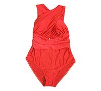 Costume Intero Donna con Schiena Nuda, SGAMBATO e Ritagli, Dotato di Push up Ideale per Spiaggia Summer Women's Print Split Swimsuit Fashion Swimwear Beachwear Bikini (Red, S)