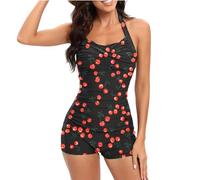 Costume Intero Donna - Swimsuit Women's Color Suspender Backless Solid Conservative Large Tropical Print Swimsuit Costume Intero Donna Curvy Costumi Interi Mare Curvy Costumi Mare