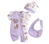 Costume intero neonato ragazzo ragazza manica corta cartone animato costume tuta pigiama bambini caldo, Lilla, 0-3 Monate