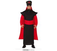 FIESTAS GUIRCA | Costume Desert Villain Adulto (52-54/L) - Cappa, Cintura, Cappello e Tunica - Costumi da Principe del Deserto per Halloween, Carnevale e Feste in Maschera - Uomo - Nero e Rosso