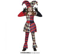 COSTUME JOKER HARLEY QUINN VIOLA CARNEVALE BAMBINA VESTITO HALLOWEEN HARLEQUIN