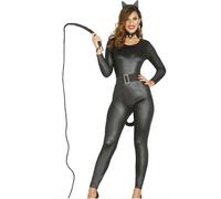 Costume jumpsuit tuta aderente donna gatta nera gattina cat nero