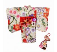 Costume Kimono Bambola Abbigliamento Kimono Outfit Set Tradizionale Accessorio per OB11 E 1/12 BJD in Tessuto con Maniche Ampie E Motivo Floreale , color to 4