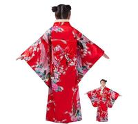 Costume Kimono Vestito Vestaglia Seta Stampa Floreale