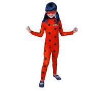 Costume lady bug miraculous - tutina stampata con mascherina rossa