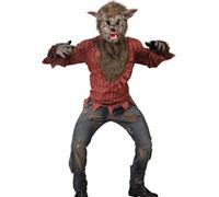 GUIRCA- Costume Lupo Horror, Colore Rosso e Marrone, Taglia Unica, 80700