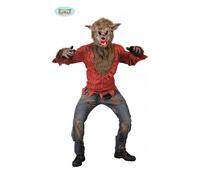 GUIRCA- Costume Lupo Horror, Colore Rosso e Marrone, Taglia Unica, 80700