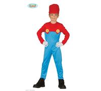 COSTUME MACCHINISTA TRENO CARNEVALE BAMBINO VESTITO SUPER MARIO VIDEOGIOCO