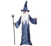 Costume Mago Fantasy Bambino per Feste a Tema, Hallooween, Taglia 5-7 anni, 128c