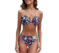 Costume Mare Donna Due Pezzi Bikini con Ferretto Bikini da Donna con Cinturino Traspirante, Abbronzatura, vestibilità, Traslucido, Non Tenero, per No Segno Abbronzatura