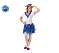 Costume marinaio bambina abito ragazza marinaia taglia 7/9 anni bianco blu Atosa