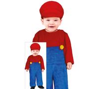 Costume mario machinista fontaniere neonato bambino super carnevale halloween