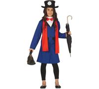 COSTUME MARY POPPINS SUPERTATA BABYSITTER BAMBINI 5 6 ANNI