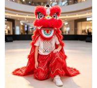 Costume Mascotte Della Danza Del Leone Con e Pantaloni Per Altezze 100-180 Cm, Gli Occhi Possono Battere Ciglio