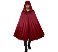 Costume Medieval da uomo con cappuccio Northern Knight Renaissance Hooded Cloak Vintage Gothic Witch Mantello Wizard Victorian Lungo Tinta Unita Mantello Vampiro Mantello Halloween Costume