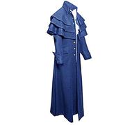 Costume Medieval da uomo grande - Giacca Steampunk Volant Vintage Tinta unita Gotico Cappotto Casual Trend Rinascimento Vittoriano per Halloween Carnevale Long Giacche Festa 2025