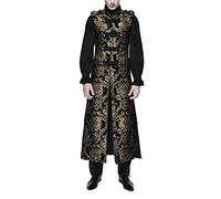 Costume medievale da uomo - uomo medievale rinascimentale retrò uniforme autunno e inverno uniforme abito da uomo con cappuccio vittoriana cardigan smoking uniforme smoking giacca