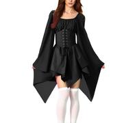 Costume Medievale Donna Vestiti Cosplay Curvy Abiti Da Donna Medievale Stile Barocco Vestito Gotico Feste Vintage Punk Abito Rinascimentale Halloween Retrò Per Feste, Compleanni E Party Di Halloween