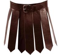 Costume medievale, gonna in pelle romano gonna romana regolabile cintura di cintura della nappe guerrieri medievali con fibbia kilt per uomo cosplay da festa delle donne, marrone, vestire il gioco fi