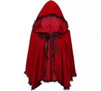 Costume medievale per bambini Cappuccetto Rosso Mantello Prestazioni Halloween Natale Pizzo Trim Corto Mantello Partito Abbigliamento Ensemble