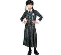 Mercoledì Famiglia Addams Nevermore Scuola Uniforme Bambina Halloween