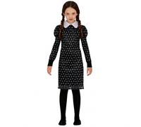 COSTUME MERCOLEDì FAMIGLIA ADDAMS CARNEVALE BAMBINA VESTITO GUIRCA MERCOLEDI