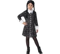 COSTUME Mercoledi Wednesday Addams CARNEVALE Bambina CLASSICO Halloween