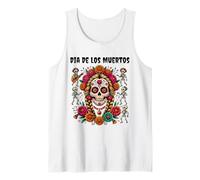 Costume Messicano Dia De Los Muertos Day Sugar Skull Flowers Canotta