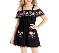 Costume messicano per bambini con spalle scoperte, vestito da festival 3-12 anni