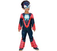 Costume Miles Morales Glow In The Dark per Bambini - Taglia XXS 3/4 anni