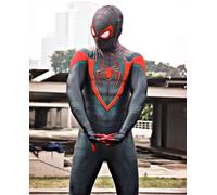 Costume Miles Morales Spiderman vestito carnevale adulti uomo bambini