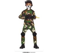 Fiestas Guirca Costume uniforme da soldato militare per bambino età 7-9 anni