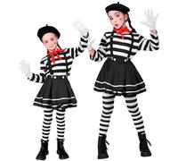 COSTUME MIMO BAMBINA STILE PARIGINO TRAVESTIMENTO CARNEVALE COSPLAY FESTE A TEMA
