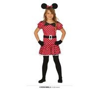 Costume minnie Topolina bambino vestito rosso a pois con cerchietto carnevale