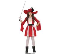 COSTUME MOSCHETTIERE ROSSO BAMBINA TG. 5/6 ANNI