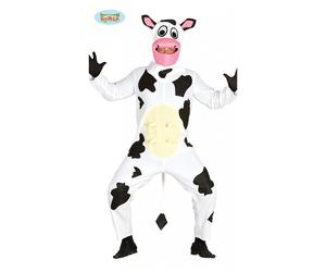 Costume Mucca Vacca Scherzo Animali Travestimento Carnevale Show Uomo